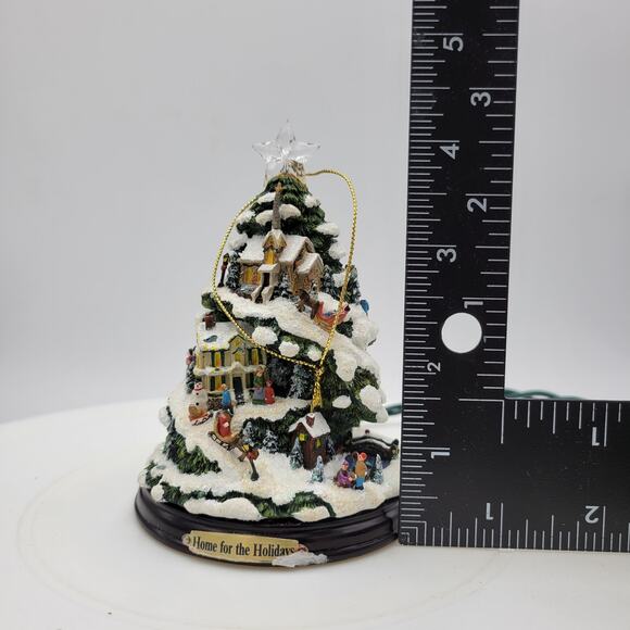 Bradford Edition Thomas Kinkade Village 4.5" Christmas Illuminated Tree Ornament - Picture 9 of 9